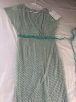 Mac Duggal 93994 Sage Green 4 Beaded Wrap Short Sleeve Formal Gown Maxi - Image 10