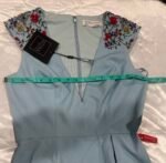 IEENA Mac Duggal 26540 Floral Beaded Cap Sleeve ALine Gown Blue Sz 6 - Image 12