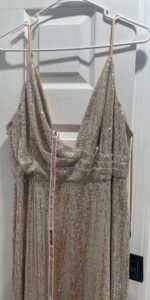 NWT Ieena for Mac Duggal 70142 Plunge Neck Ombre Sequined Evening Gown Size 12 - Image 6