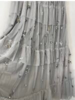 Mac Duggal 9068 Gray Ruffle Tiered Embellished Flutter Sleeve Gown Size 4 NWT - Image 7