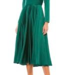 Mac Duggal 67527 Plunge Neck Emerald Satin A-Line Gowns Sz 8