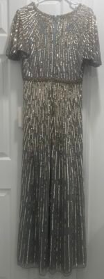 Mac Duggal 5538 Sz 6 Embellished V Neck Butterfly Sleeve Column Gown - Image 7