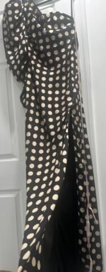 Ieena Mac Duggal - 26515 Sz 6 Puff Long Sleeve One Shoulder Polkadot Dress - Image 7
