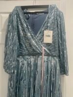 Mac Duggal 5509 Sz 18 Slate Blue Sequins 3/4 Sleeve Gown - Image 7
