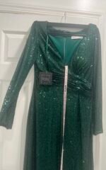 Ieena Mac Duggal 26574 Size  10 Green  Long Sleeve Sequin - Image 6