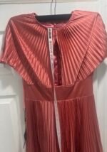 Ieena Mac Duggal 11637 Sz 4 Dusty Rose Pleated Long Sleeve Satin A-Line Gown - Image 6