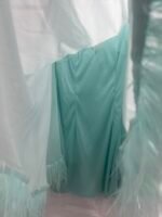 Mac Duggal 11622 Sz 6 Trapeze Feather Trim Mini Dress Mint Green - Image 6