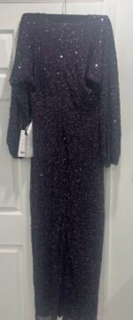 Mac Duggal 10791 Sequin Long Sleeve Tulle GownSz 8 Amethyst Mrsp $498 - Image 6