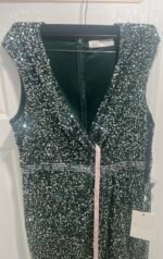 MAC DUGGAL 5489 Sz 16 CAP SLEEVE SEQUIN EMBELLISHED TRUMPET FOREST GREEN GOWN - Image 6