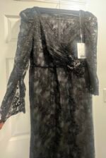 Mac Duggal 11324 Illusion Sleeve Sequin Lace Dress BLACK SIZE 18 - Image 8