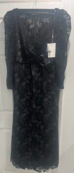 Mac Duggal 11324 Illusion Sleeve Sequin Lace Dress BLACK SIZE 18 - Image 9