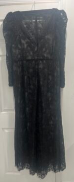 Mac Duggal 11324 Illusion Sleeve Sequin Lace Dress BLACK SIZE 18 - Image 11