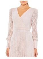 Mac Duggal 93679D Sz 20 Light Rose Peach Embellished Lace Long Sleeve Gown - Image 3