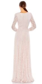 Mac Duggal 93679D Sz 20 Light Rose Peach Embellished Lace Long Sleeve Gown - Image 4