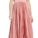 Ieena Mac Duggal 11637 Sz 4 Dusty Rose Pleated Long Sleeve Satin A-Line Gown