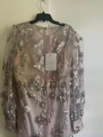 MAC DUGGAL 70237 EMBELLISHED HIGH NECK ILLUSIONS LONG SLEEVE MOCHA MIDI DRESS 16 - Image 7