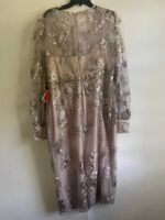 MAC DUGGAL 70237 EMBELLISHED HIGH NECK ILLUSIONS LONG SLEEVE MOCHA MIDI DRESS 16 - Image 8