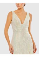 Mac Duggal #27046 Sequin Asymmetrical Ruffle Tiered Gown,  Size 10, NWT - Image 3
