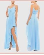 ieena for mac duggal 70191 Asymmetrical Skirt Chiffon Dress Sz 14 - Image 3