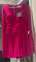 Ieena Mac Duggal 26411 Bell LongSleeve Chiffon Fit & Flare Minidress SZ 0 - Image 9