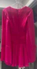 Ieena Mac Duggal 26411 Bell LongSleeve Chiffon Fit & Flare Minidress SZ 0 - Image 7