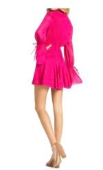 Ieena Mac Duggal 26411 Bell LongSleeve Chiffon Fit & Flare Minidress SZ 0 - Image 3