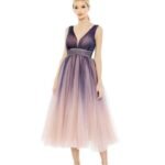 Mac Duggal 20403 - Ombre A-Line Midi Dress NWT Size 6