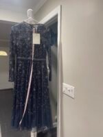 MAC DUGGAL 10799 BEADED ILLUSIONS HIGH NECK LONG SLEEVE A-LINE DRESS sz 8 - Image 4