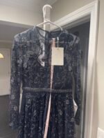 MAC DUGGAL 10799 BEADED ILLUSIONS HIGH NECK LONG SLEEVE A-LINE DRESS sz 8 - Image 5