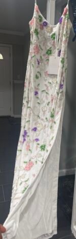 Mac Duggal Floral Embellished High Slit Sleeveless Gown 10893 Size 10 Dress NWT - Image 9