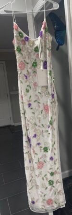 Mac Duggal Floral Embellished High Slit Sleeveless Gown 10893 Size 10 Dress NWT - Image 10