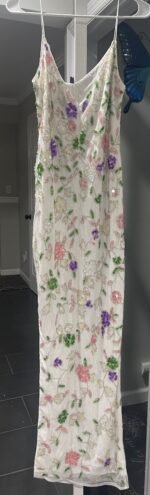 Mac Duggal Floral Embellished High Slit Sleeveless Gown 10893 Size 10 Dress NWT - Image 11