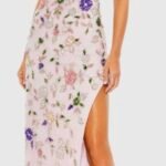Mac Duggal Floral Embellished High Slit Sleeveless Gown 10893 Size 10 Dress NWT