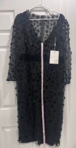 Mac Duggal 67856 Sz 16 Embellished V-Neck Illusion Long Sleeve Column Midi - Image 6