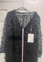 Mac Duggal 67856 Sz 16 Embellished V-Neck Illusion Long Sleeve Column Midi - Image 7