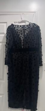 Mac Duggal 67856 Sz 16 Embellished V-Neck Illusion Long Sleeve Column Midi - Image 9