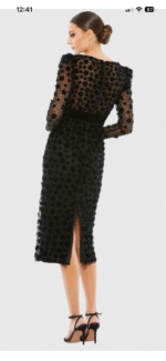 Mac Duggal 67856 Sz 16 Embellished V-Neck Illusion Long Sleeve Column Midi - Image 4
