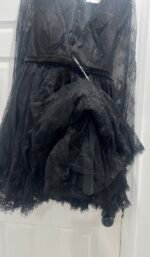 Mac Duggal 49794 size 10 black long sleeve lace babydoll dress - Image 7