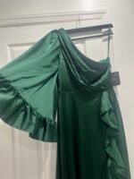 Ieena Duggal 55950 Emerald Green Size 8 Ruffled Asymmetrical Evening Gown - Image 5