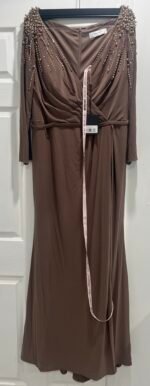 IEENA for Mac Duggal 55715 Sz 14 Embellished Beaded-Shoulder Maxi Gown Dress - Image 5