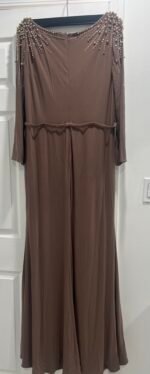 IEENA for Mac Duggal 55715 Sz 14 Embellished Beaded-Shoulder Maxi Gown Dress - Image 7