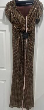 Mac Duggal 26661 Bronze Bow Waist Gown Size 4 - Image 5