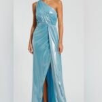 Ieena Duggal 68340  Sz 6 Bell Sleeve Asymmetrical dress