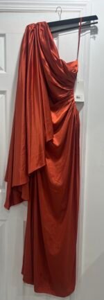 Mac Duggal 68340 Sz 6 One Shoulder Bell Sleeve Draped Gown - Image 5
