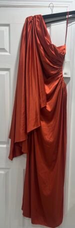Mac Duggal 68340 Sz 6 One Shoulder Bell Sleeve Draped Gown - Image 6