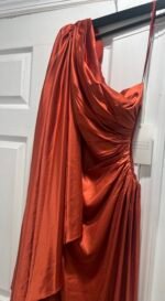 Mac Duggal 68340 Sz 6 One Shoulder Bell Sleeve Draped Gown - Image 7
