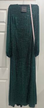 Mac Duggal 26576 Bottle Green Disco Stretch Blouson Sleeve Gown Size 10 - Image 6
