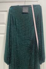 Mac Duggal 26576 Bottle Green Disco Stretch Blouson Sleeve Gown Size 10 - Image 7