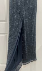MAC DUGGAL 93678 Sz 16 Navy Beaded Short Sleeve Column Long Gown - Image 8