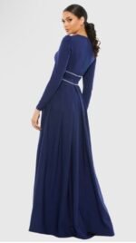Ieena for Mac Duggal 55705 A-Line Rhinestone Evening Gown Midnight Size 12 - Image 4
